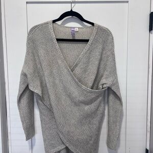 Anthropologie Gray V-Neck Sweater